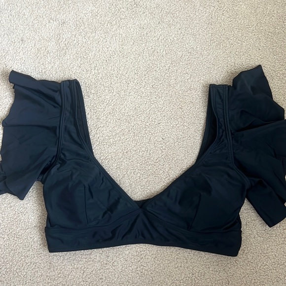 Flutter Sleeve bikini top black size Large - Picture 4 of 5